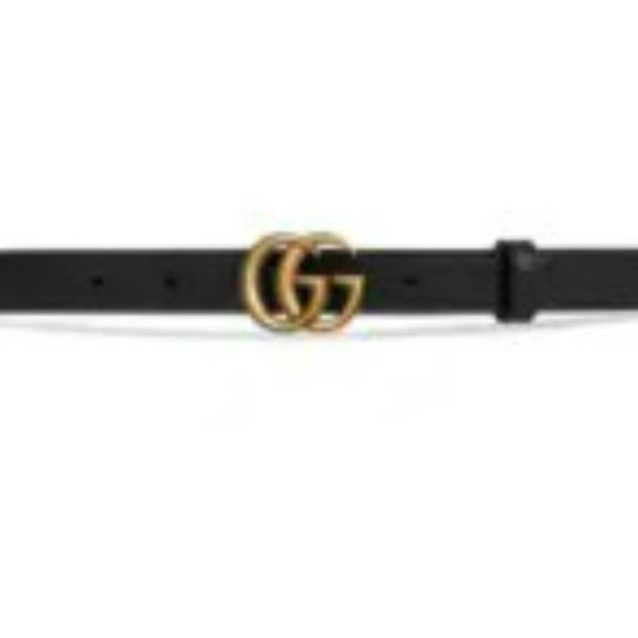GUCCI Leather belt with Double G buckle